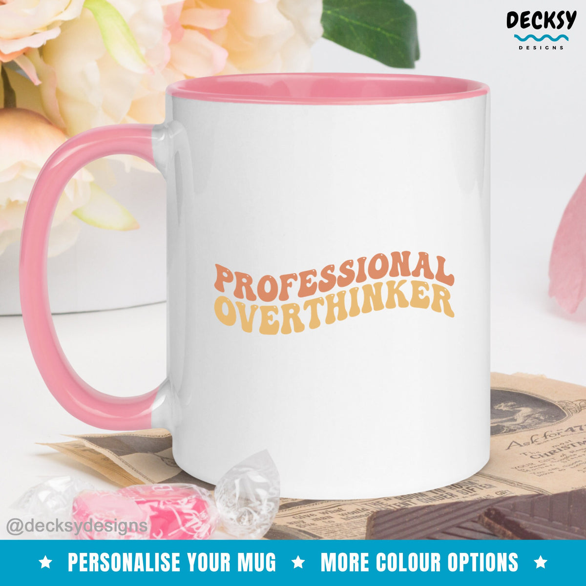 Overthinking Mug, Gift For Overthinker, Personalised Gift, Funny Anxiety Mug, Mental Health Mug, Custom Gift For Introvert, Sarcastic Mug Mugs by DecksyDesigns
