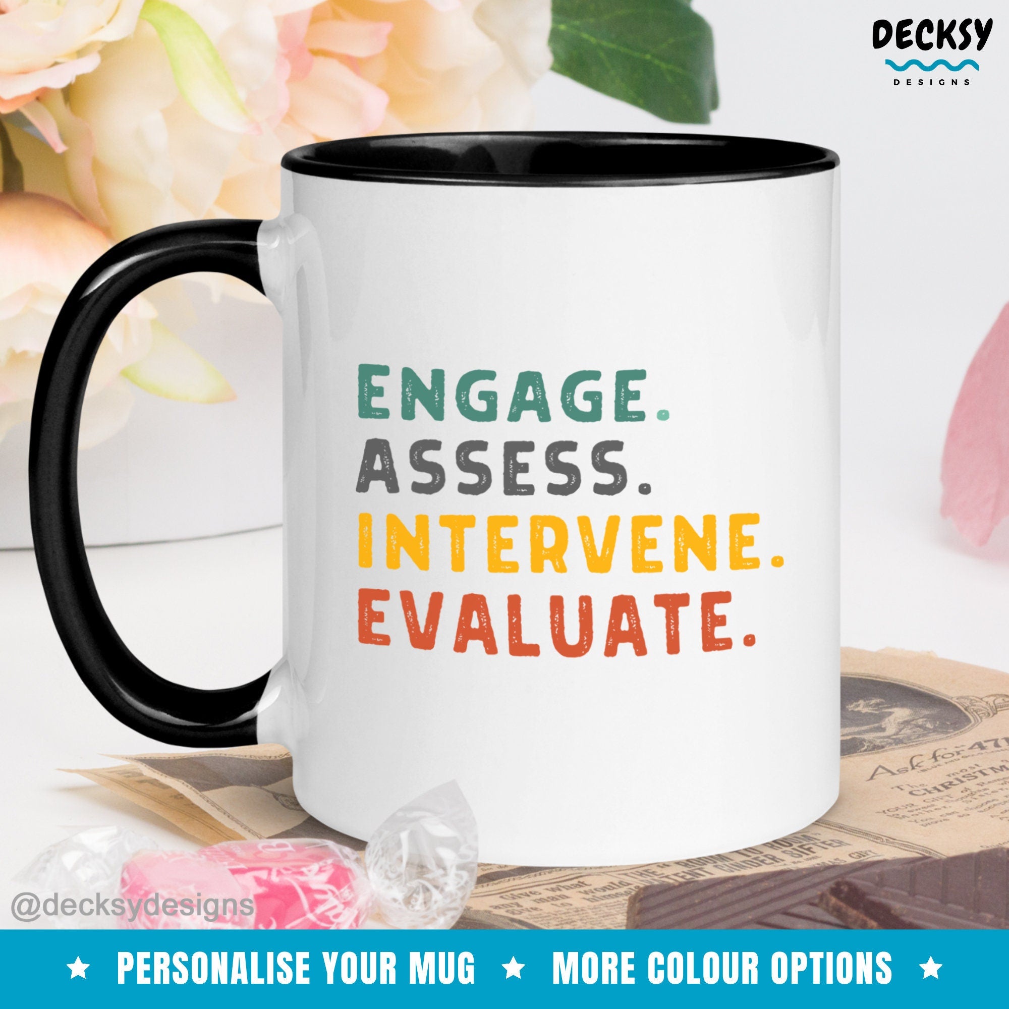 Social Worker Mug, Custom Gift For Social Work, Personalised School Social Worker Appreciation Gift, MSW Student, Thank You Case Worker Mug Mugs by DecksyDesigns