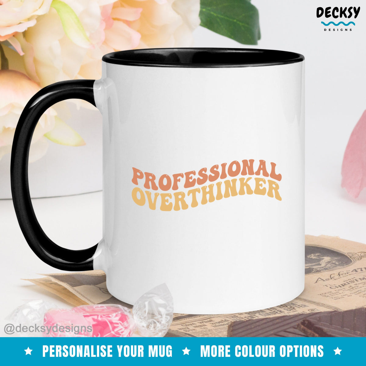 Overthinking Mug, Gift For Overthinker, Personalised Gift, Funny Anxiety Mug, Mental Health Mug, Custom Gift For Introvert, Sarcastic Mug Mugs by DecksyDesigns