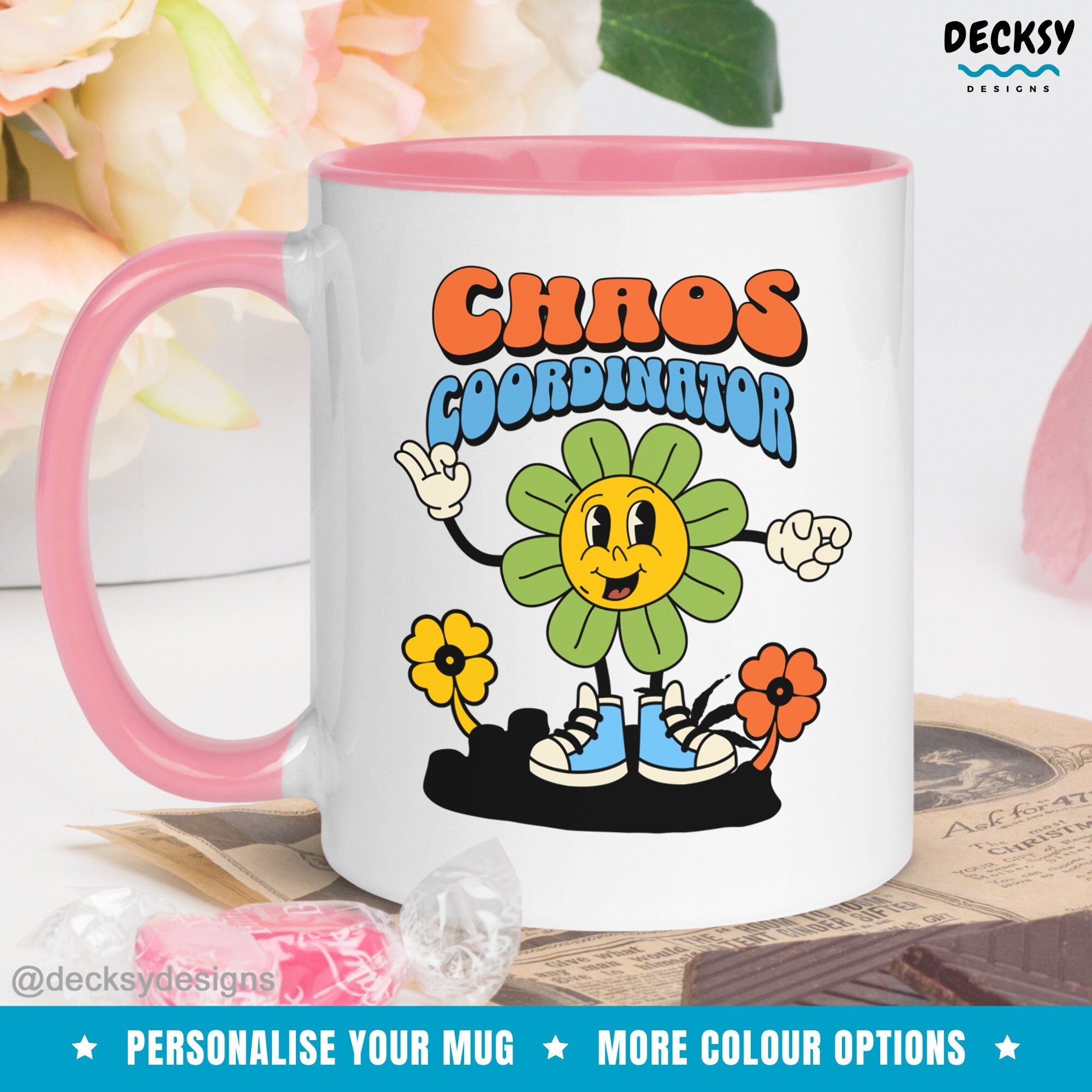 Chaos Coordinator Mug, Custom Assistant Gift, Thank You Gift For Boss, Personalised Project Coordinator Coworker Gifts, Wedding Planner Gift Mugs by DecksyDesigns