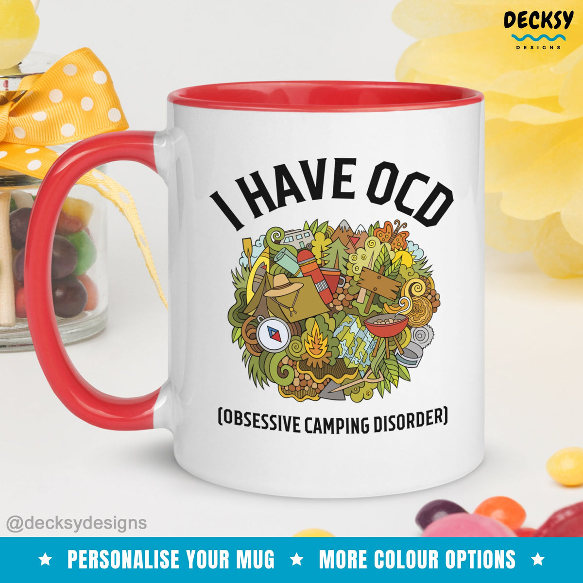 Camping Mug, Funny Ocd Mug, Custom Camp Lover Gift, Camping Dad Gift, Camper Mom Nature Lover Gift, Adventure Lover Coworker Gift Cup Mugs by DecksyDesigns