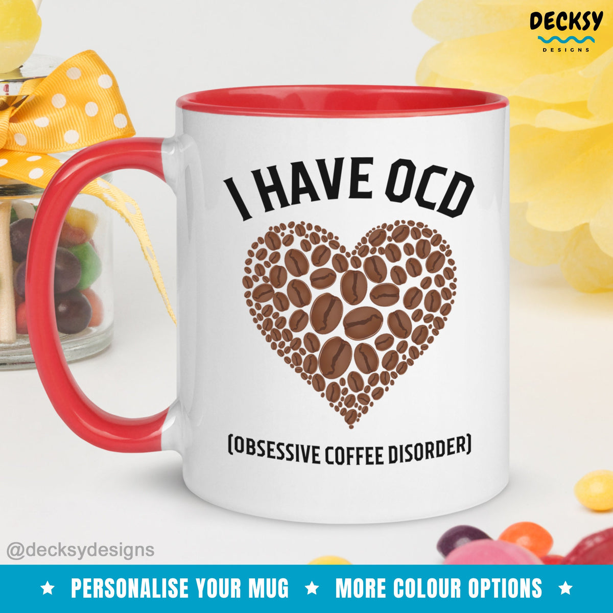 Coffee Lover Mug, Custom Ocd Mug Funny, Personalised Caffeine Addict Womens Coffee Cup, Coworker Gift, Office Coffee Mug, Caffeine Queen Mug Mugs by DecksyDesigns