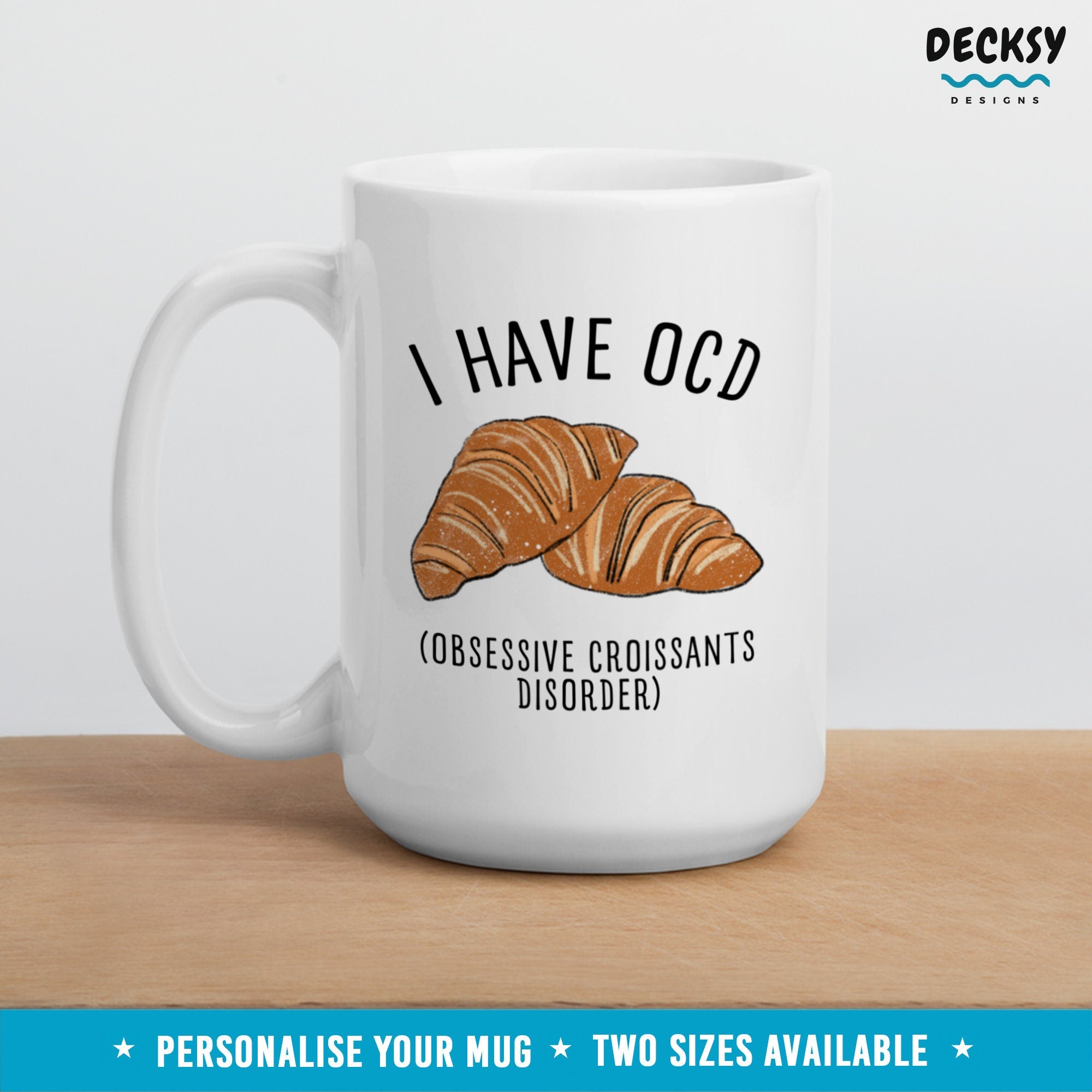 Croissant Mug, Custom Baking Lover Gift, Bread Lover Cup, Personalised Mothers Day Mugs, Gift For Granny, Baker Mug, Gift For Coworker Chef Mugs by DecksyDesigns