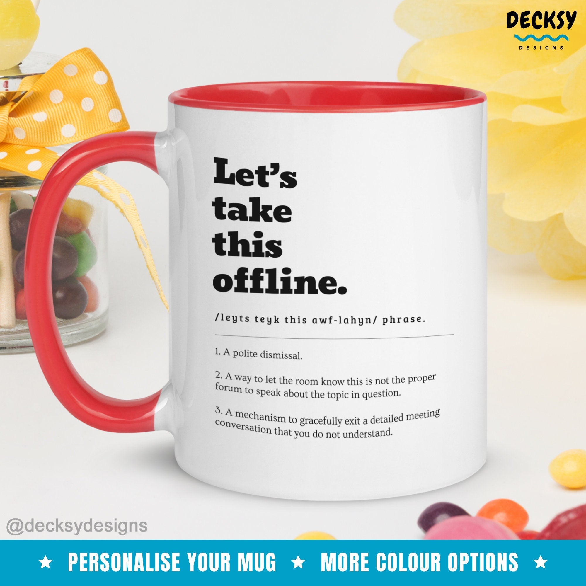 Corporate Lingo Mug, Funny Office Work Gift, New Job Mug, Work From Home Admin Gift, Personalised Definition Cup, Custom Gift for Coworker Mugs by DecksyDesigns