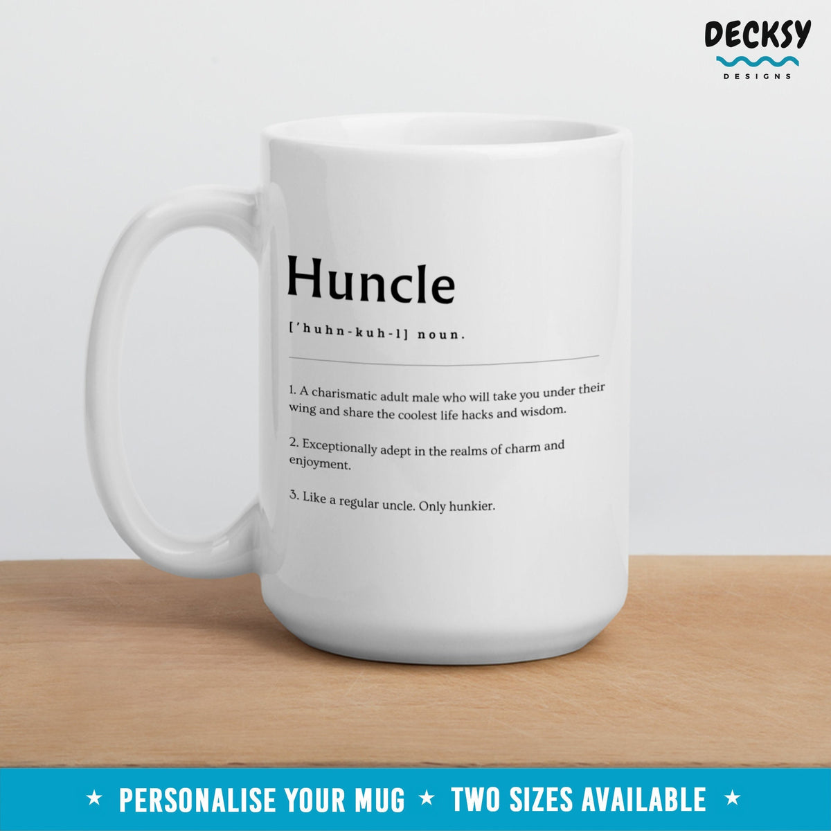 Funny Uncle Mug, Custom Uncle Gift, Uncle Coffee Cup, Huncle Mug, Uncle Birthday Gift, Uncle Gift from Nephew Niece, Personalized Uncle Gift Mugs by DecksyDesigns