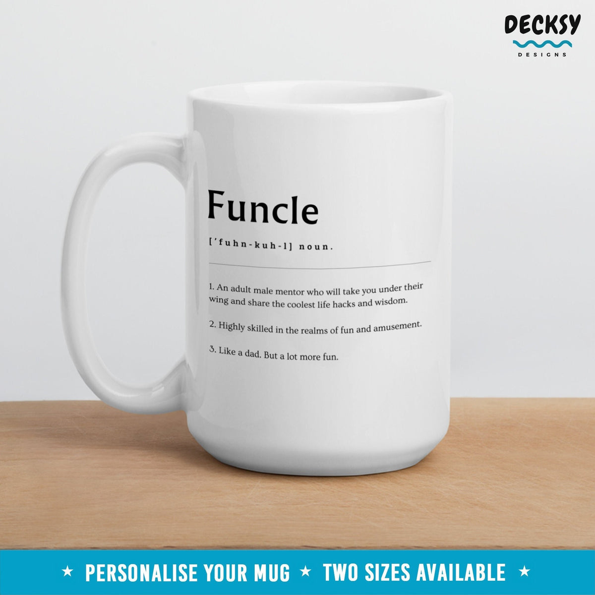 Funcle Mug, Custom Gift For Uncle, Funny Uncle Definition Coffee Mug, Best Uncle Birthday Gift From Nephew, Uncle To Be Gift, New Uncle Cup Mugs by DecksyDesigns