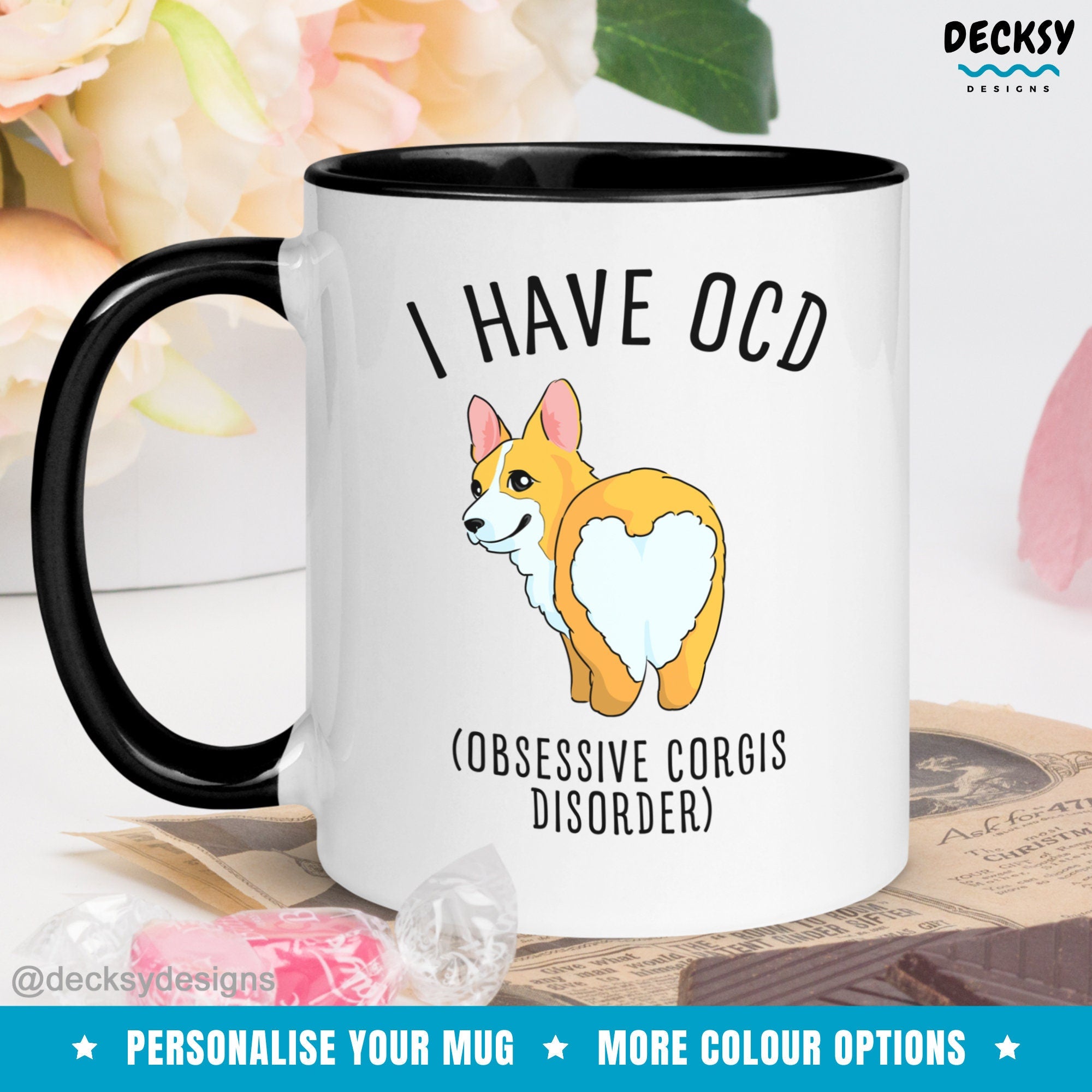 Corgi Lover Coffee Mug, Custom Corgi Dog Gift, Corgi Mom Cup, Ocd Mug Funny, Welsh Corgi, Corgi Dad Cup, Gift For Mother, Animal Lover Gift Mugs by DecksyDesigns