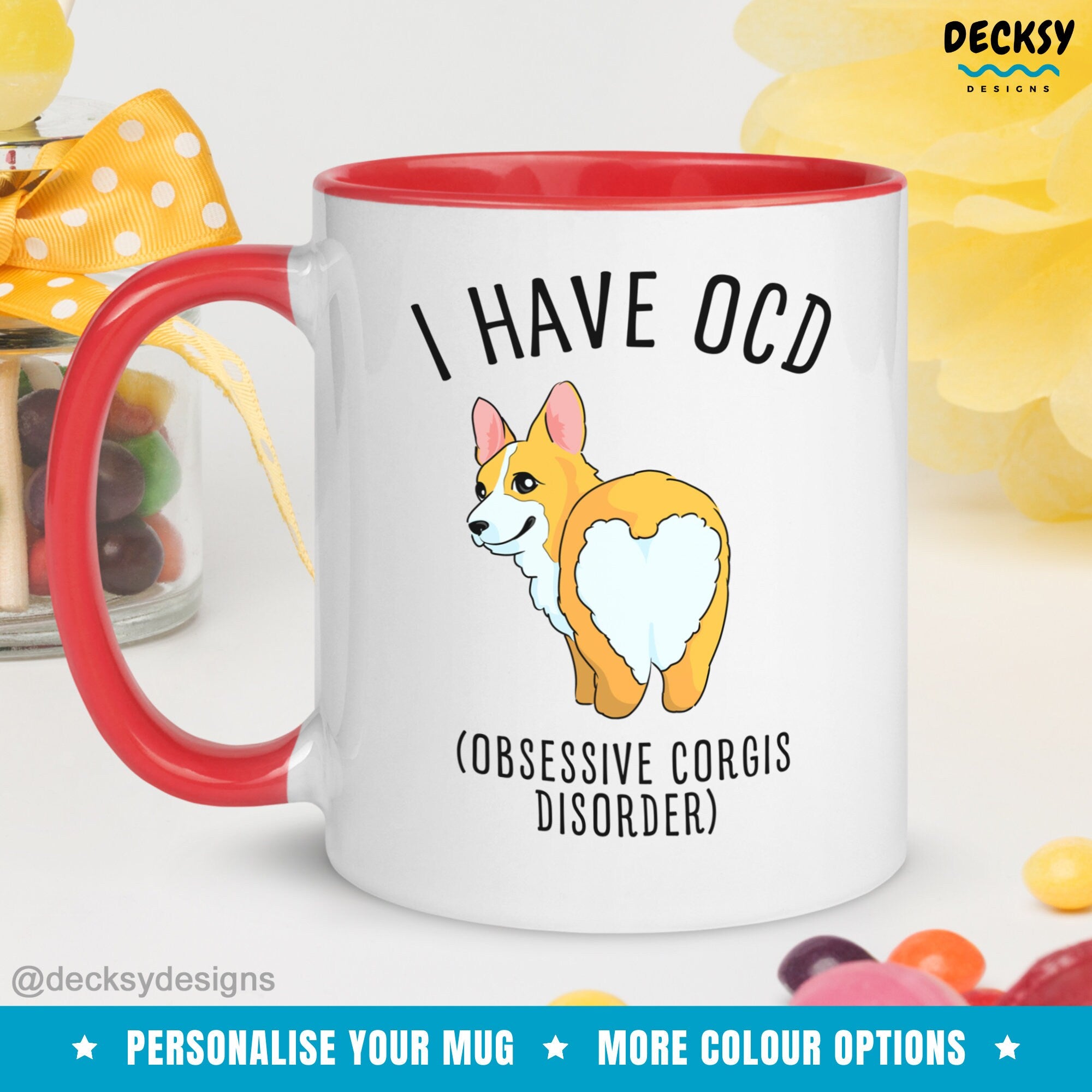 Corgi Lover Coffee Mug, Custom Corgi Dog Gift, Corgi Mom Cup, Ocd Mug Funny, Welsh Corgi, Corgi Dad Cup, Gift For Mother, Animal Lover Gift Mugs by DecksyDesigns