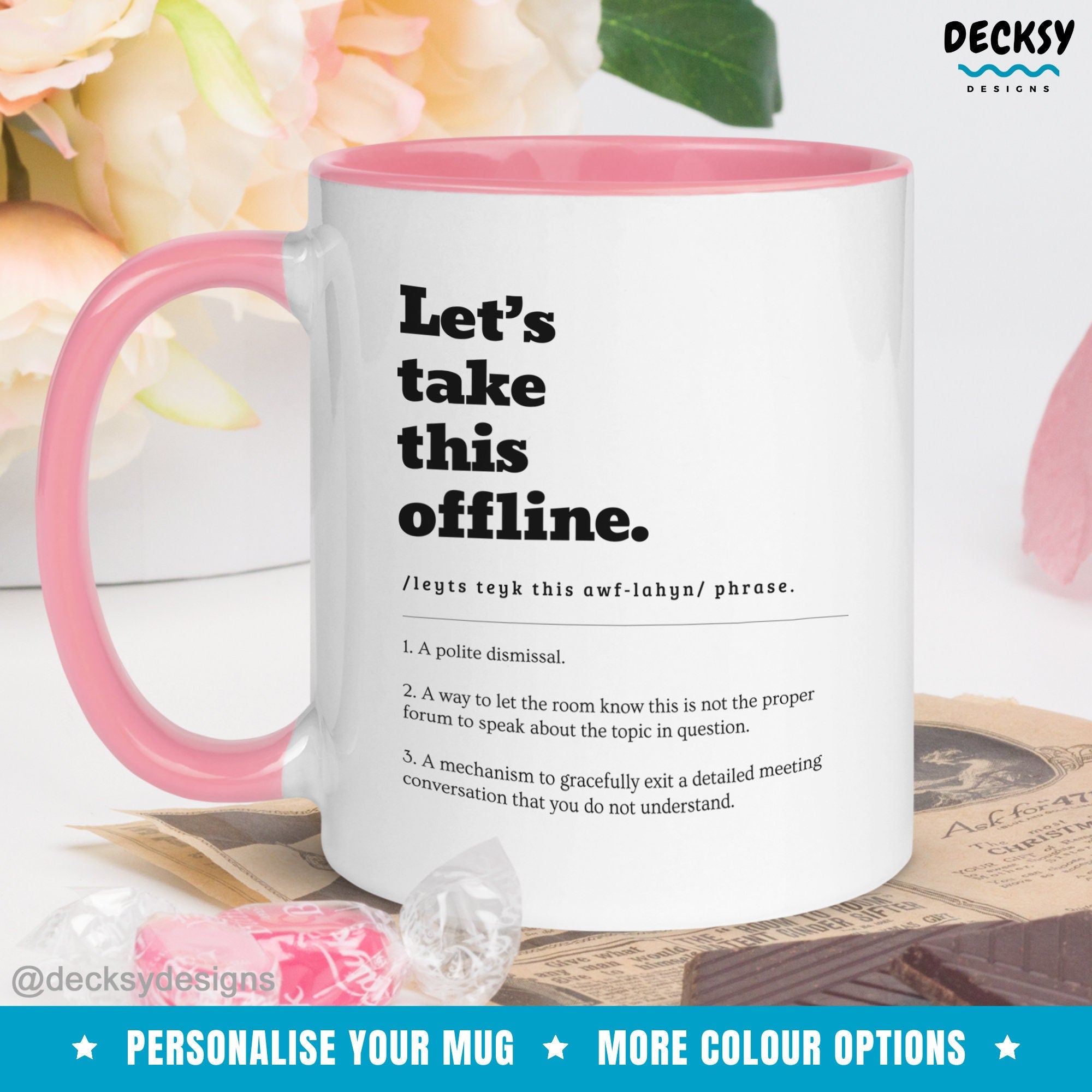 Corporate Lingo Mug, Funny Office Work Gift, New Job Mug, Work From Home Admin Gift, Personalised Definition Cup, Custom Gift for Coworker Mugs by DecksyDesigns