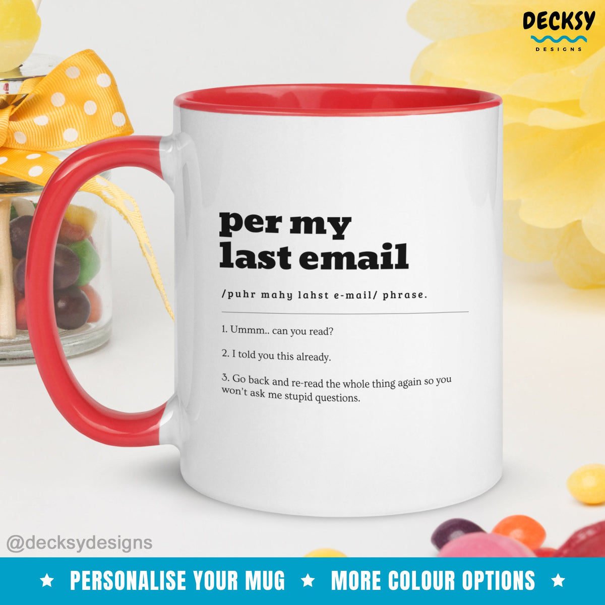 Per My Last Email Definition Mug, Custom Work Email Office Gift, Work From Home Manager Gift Cup, Supervisor Gift, Funny Gift for Boss Mugs by DecksyDesigns