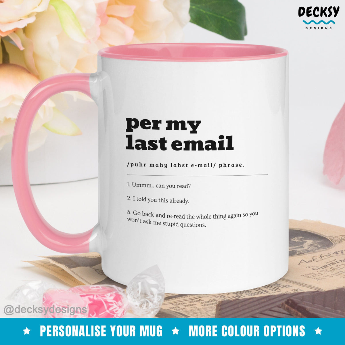 Per My Last Email Definition Mug, Custom Work Email Office Gift, Work From Home Manager Gift Cup, Supervisor Gift, Funny Gift for Boss Mugs by DecksyDesigns