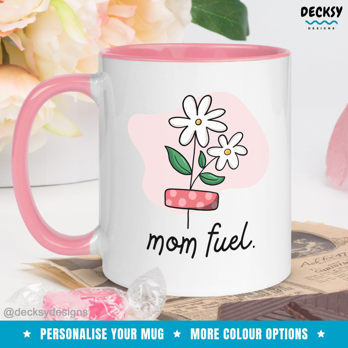 Mom Coffee Mug, Custom Gift For New Mum, Working Mama Office Mug, Flower Mum Birthday Gift From Daughter, Self Care Mug, Wife Birthday Gift Mugs by DecksyDesigns