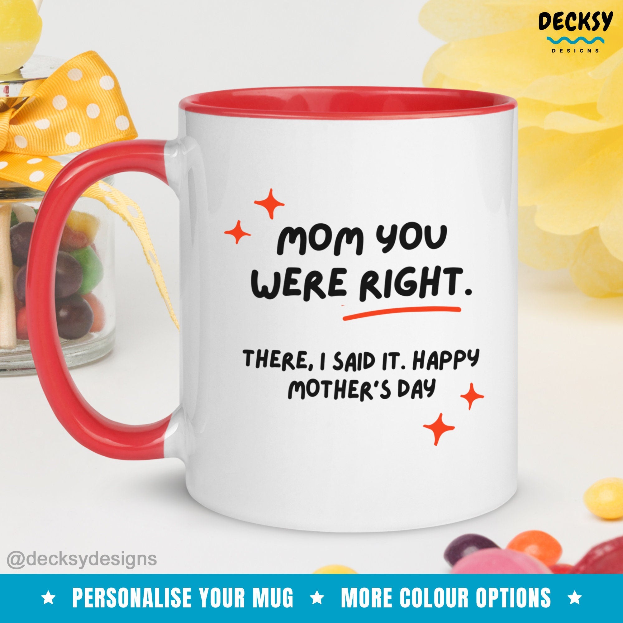 Funny Mothers Day Gift, Custom Mug For Mom, Gift From Daughter, Mom You Were Right, Mum Birthday Presents, Personalised Best Mom Ever Gifts Mugs by DecksyDesigns