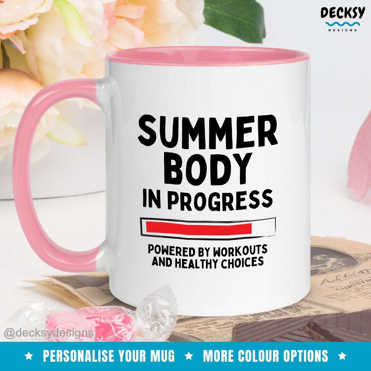 Funny Gym Motivation Mug, Exercise Training Mug, Fitness Goal Gift, Diet Nutrition Coffee Cup, Workout Progress Present, Body Positivity Mug Mugs by DecksyDesigns
