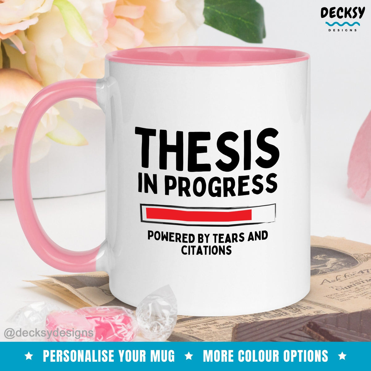 Phd Student Gift, Thesis Mug, Academic Gift, Custom Doctorate Present, Funny Research Mug, Phd Candidate, Professor Gift, Scholar Coffee Cup Mugs by DecksyDesigns