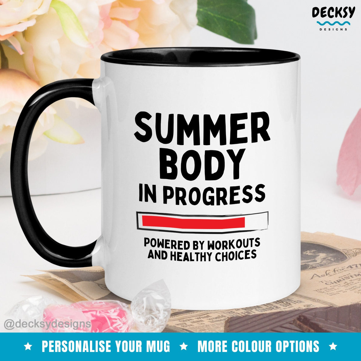 Funny Gym Motivation Mug, Exercise Training Mug, Fitness Goal Gift, Diet Nutrition Coffee Cup, Workout Progress Present, Body Positivity Mug Mugs by DecksyDesigns