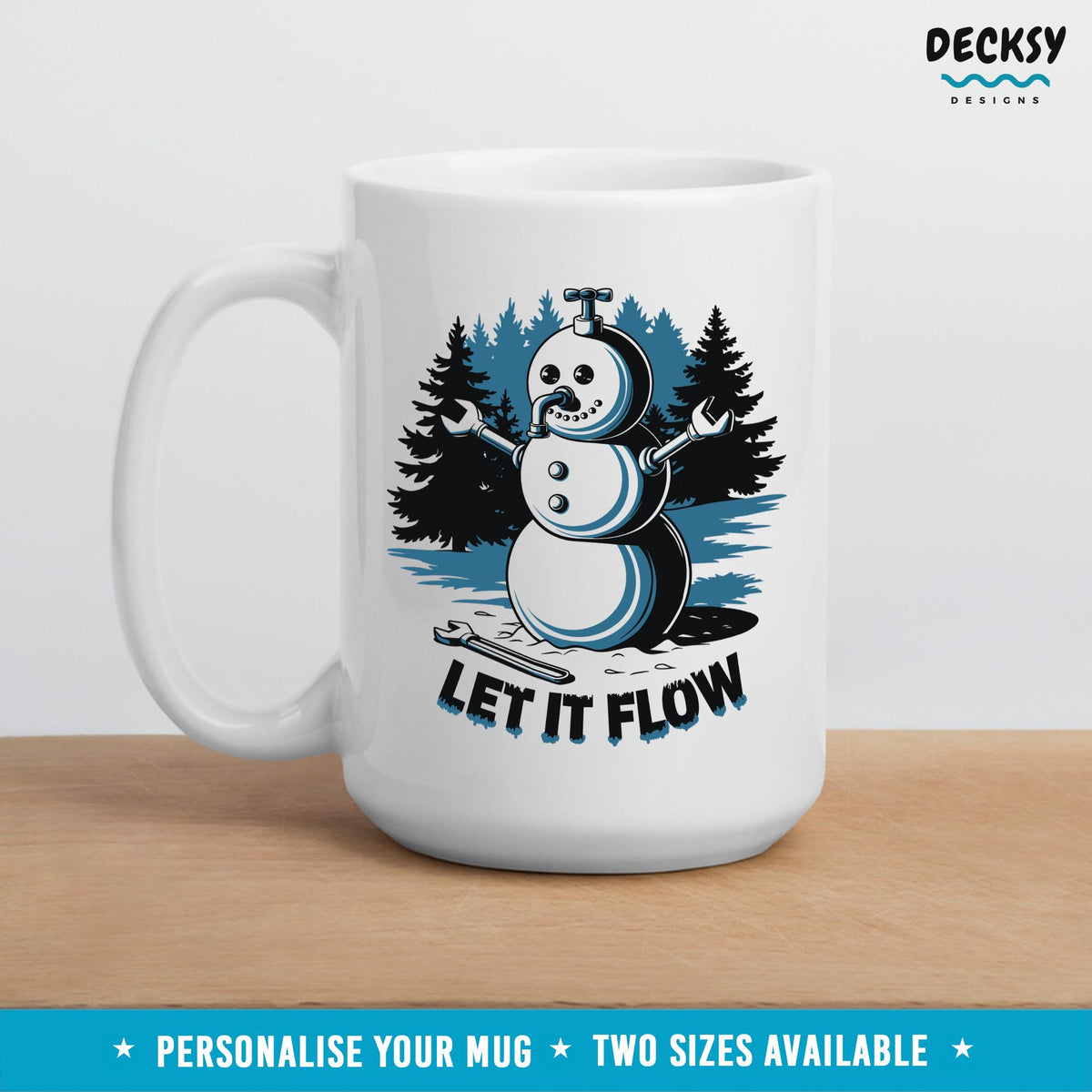 Funny Plumber Christmas Mug, Personalized Plumbing Gift Mugs by DecksyDesigns