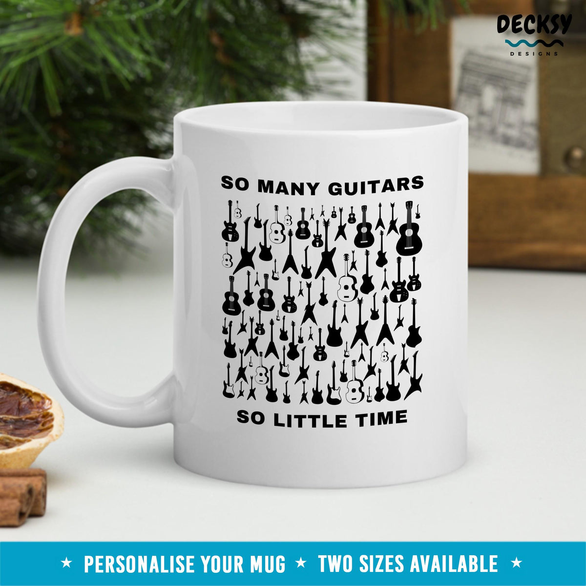 Guitar Lover Mug, Custom Gift For Guitarist, Music Teacher Mug, Personalised Guitar Player Gift Mugs by DecksyDesigns