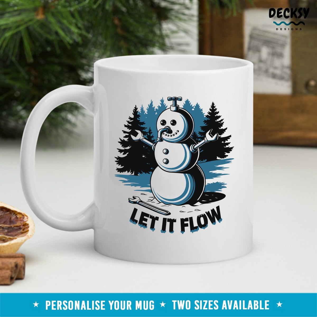 Funny Plumber Christmas Mug, Personalized Plumbing Gift Mugs by DecksyDesigns