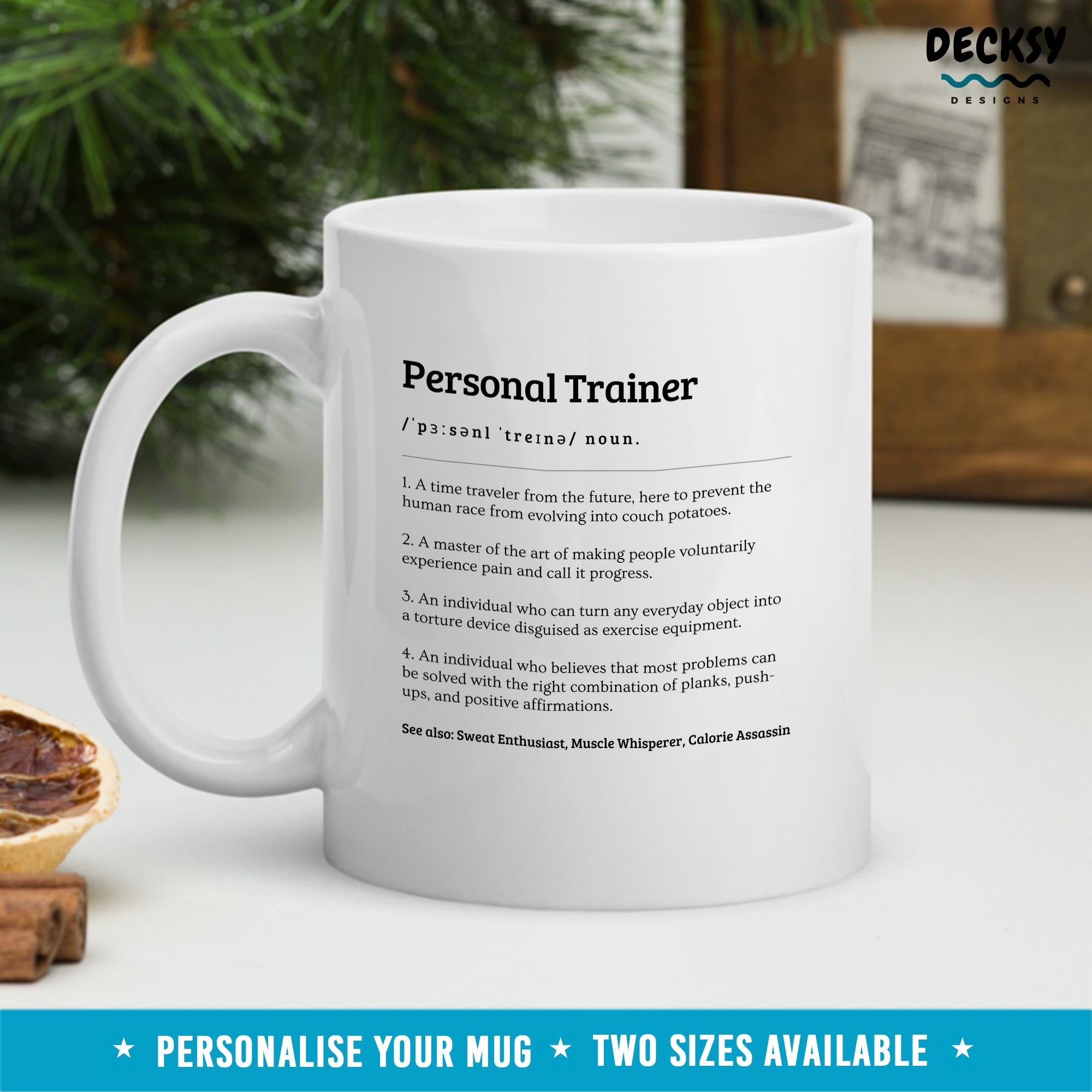 Personal Trainer Mug, Fitness Instructor, Fitness Coach Gift, Personal Training Gift For Gym Trainer, Personalized Gift, Custom Trainer Gift Mugs by DecksyDesigns
