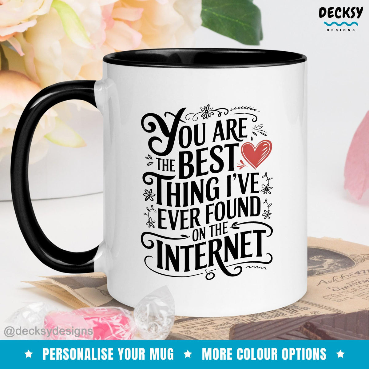 Custom Funny Mug For Wife, Couples Internet Dating Gift, Vday Gifts For Her, Personalized Valentines Day Gift For Girlfriend and Boyfriend Mugs by DecksyDesigns