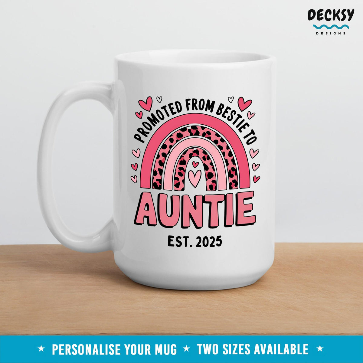 New Aunt Coffee Mug, Custom Bestie Mug, Best Friend Auntie, Aunt To Be Gift, Pregnancy Reveal, Baby Announcement, Sister To Aunt Mug Mugs by DecksyDesigns