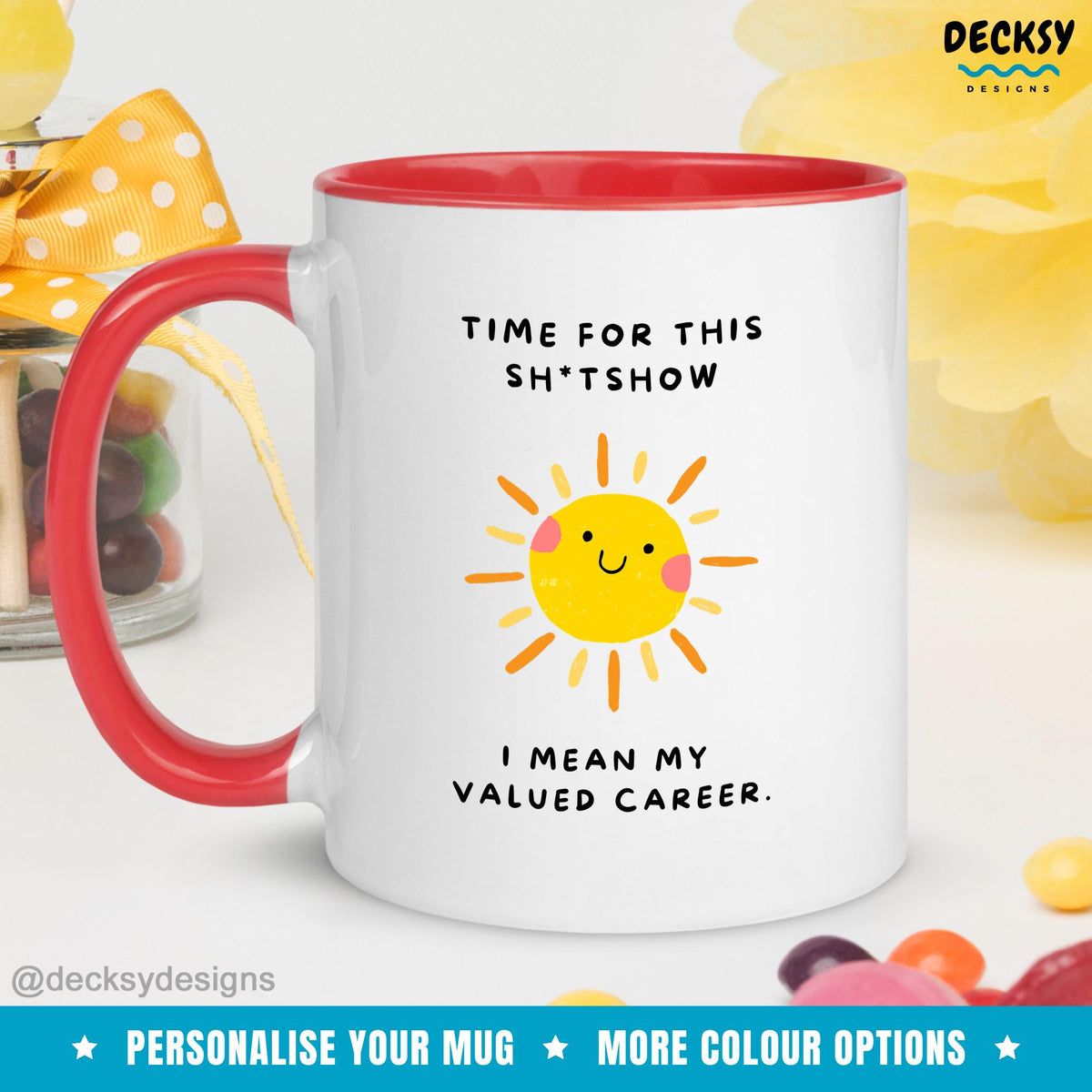 Funny 'Sh*t Show' Coffee Mug: Rude Office Gift Mugs by DecksyDesigns