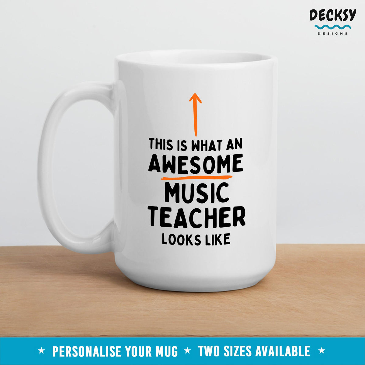 Music Teacher Mug, Custom Best Music Teacher Gift, School Band Teacher Gift, Choir Teacher Gift, Orchestra Teacher, Teacher Appreciation Mugs by DecksyDesigns