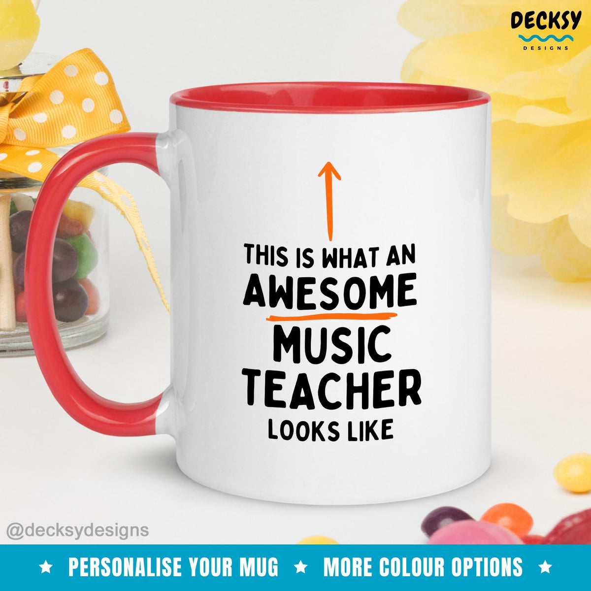 Music Teacher Mug, Custom Best Music Teacher Gift, School Band Teacher Gift, Choir Teacher Gift, Orchestra Teacher, Teacher Appreciation Mugs by DecksyDesigns