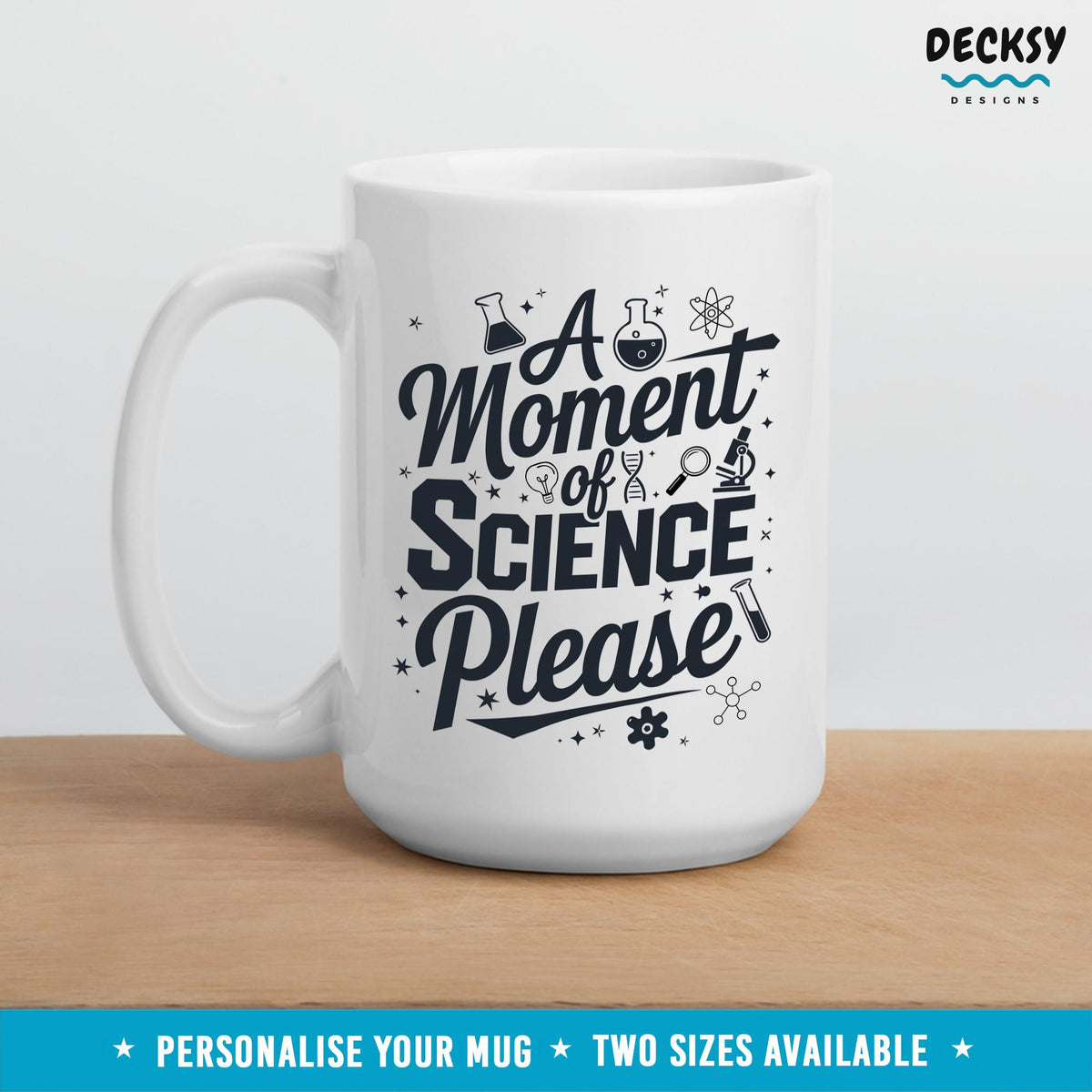 Science Coffee Mug: Personalized STEM Gift Mugs by DecksyDesigns