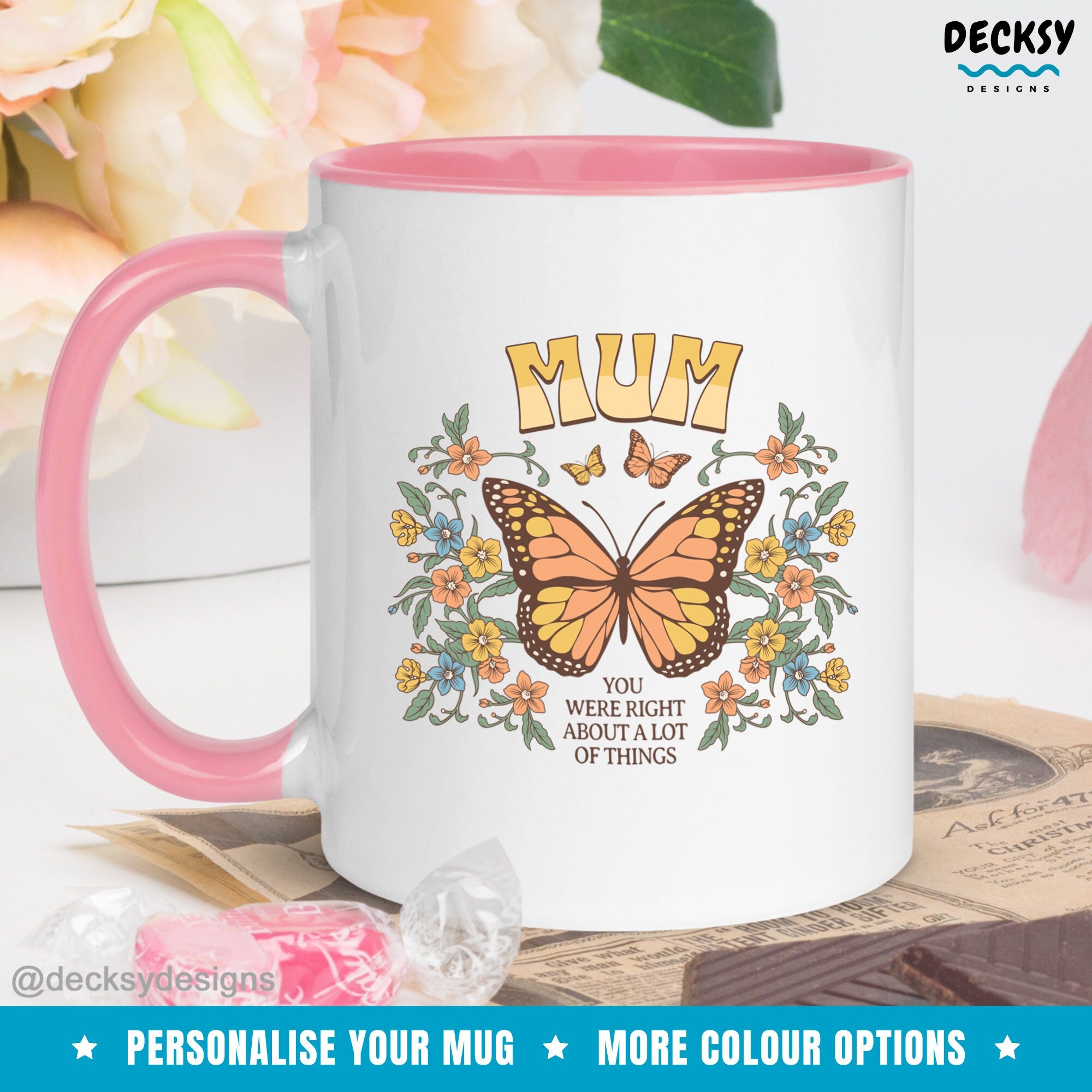 Gift For Mum, Mother's Day Mug, Mom Birthday Gift, Custom Mother Gift From Daughter, Personalized Gift, You Were Right, Butterfly Lover Mug Mugs by DecksyDesigns