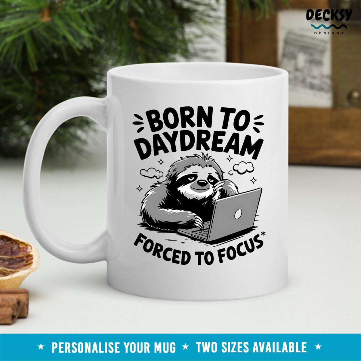 Funny Work Mug, Gift For Coworker, Office Humour Coffee Mug, Work Bestie Gift, Colleague Birthday, Daydreamer Mug Forced To Work Sister Gift Mugs by DecksyDesigns