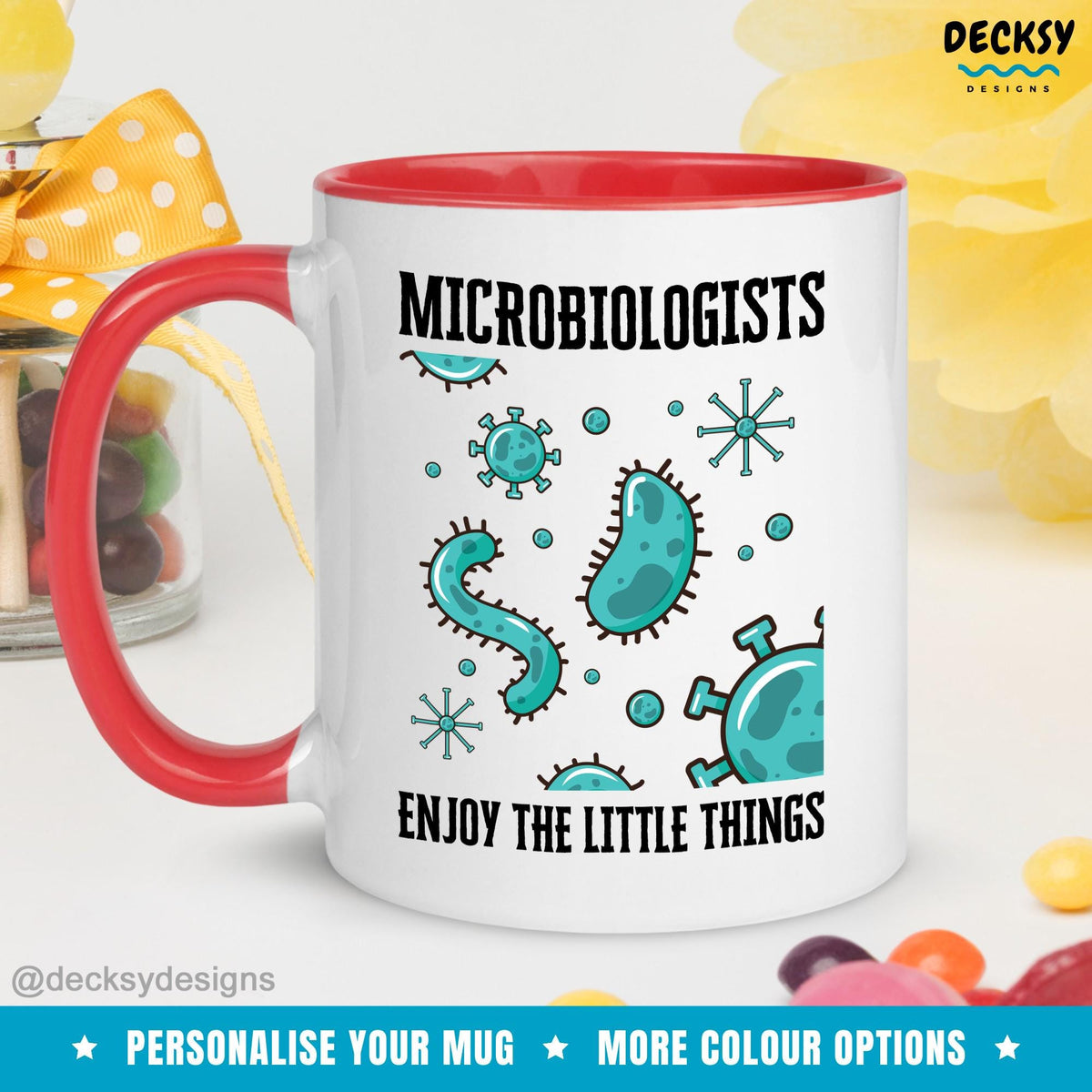 Personalized Microbiology Mug: Funny Scientist Gift, 11oz/15oz Mugs by DecksyDesigns