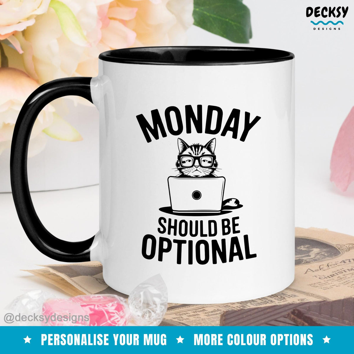 Funny Monday Mug, Custom Coffee Lover Gift For Coworker, Boss Gift Funny Mug, Work Bestie Gift, Colleague Coffee Mug, Funny Work Week Mug Mugs by DecksyDesigns