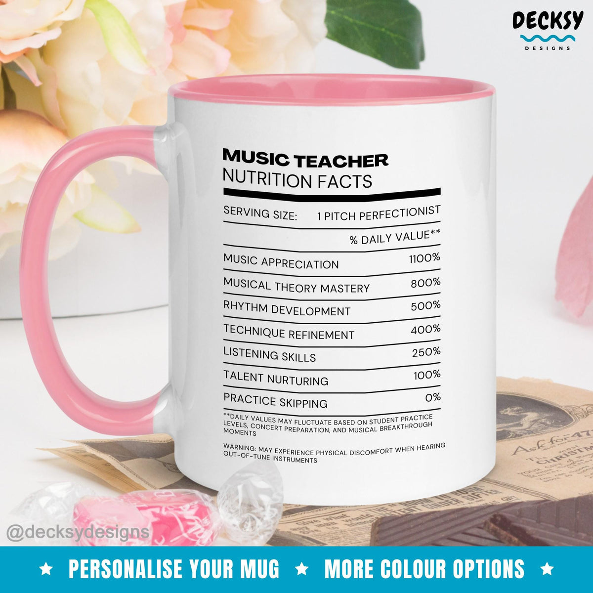 Music Teacher Mug, Custom Gift From Student, Teacher Appreciation, Back To School Staff Present, New Piano Teacher Gift, Choir Band Cup Mugs by DecksyDesigns