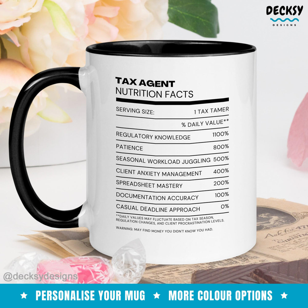 Tax Accountant Mug, Custom Accountant Gift, Gift For Bookkeeper, Tax Season Gift, Enrolled Agent Gift, Tax Preparer Mug, Accounting Mug Mugs by DecksyDesigns