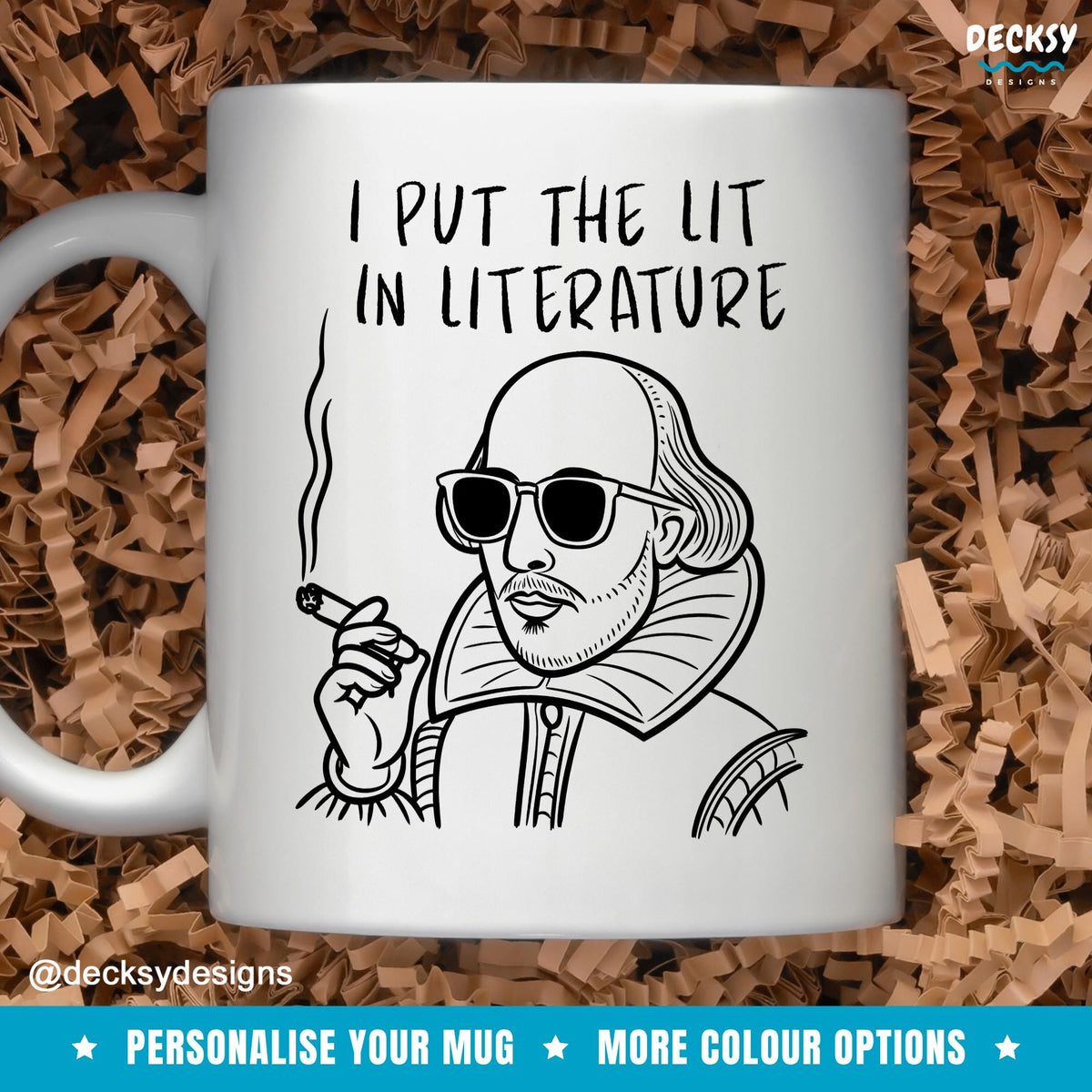 Literature Mug, Funny Shakespeare Gift, Custom English Teacher Mug, Student Mug, English Major Gift, Grammar Mug, Personalized Professor Mug Mugs by DecksyDesigns