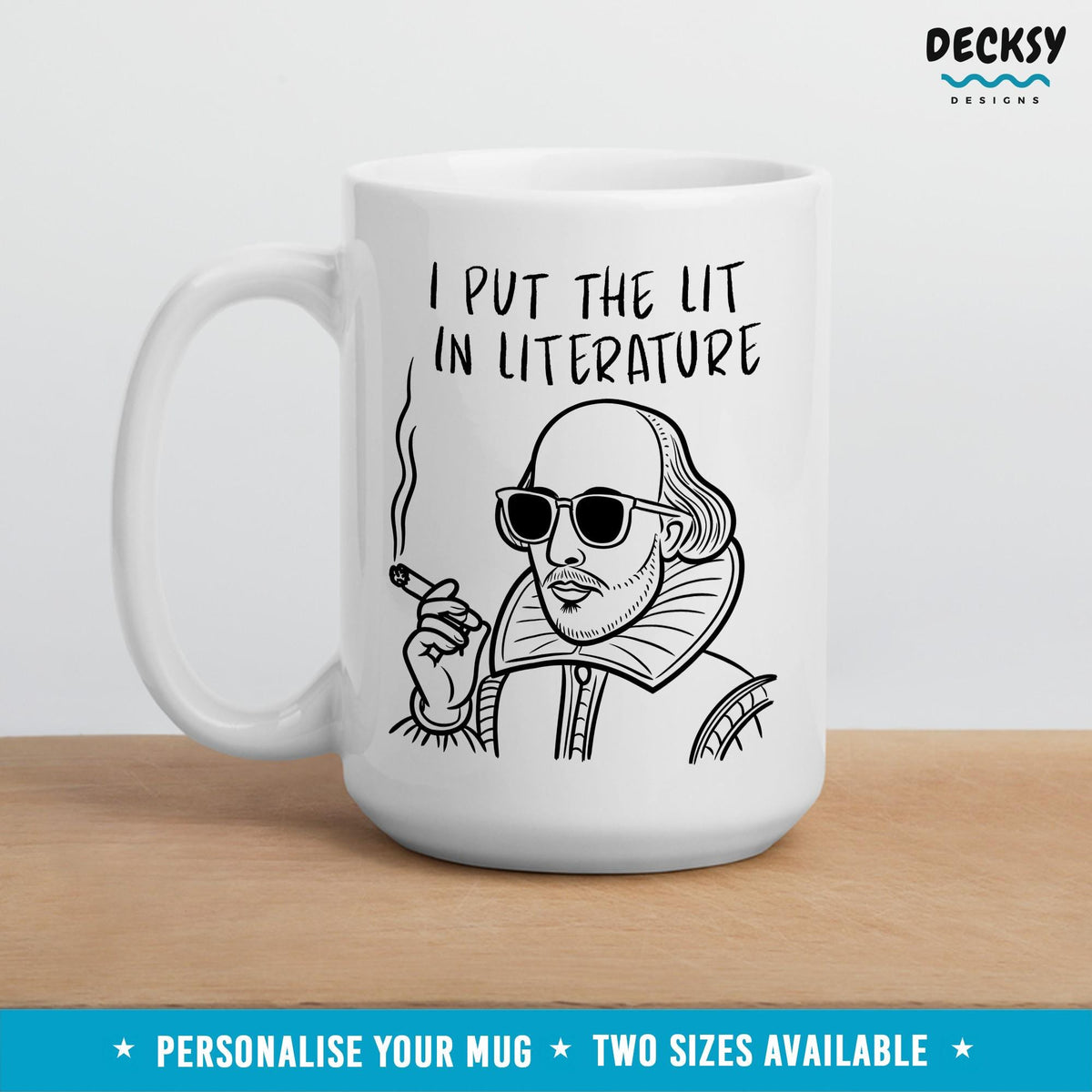 Literature Mug, Funny Shakespeare Gift, Custom English Teacher Mug, Student Mug, English Major Gift, Grammar Mug, Personalized Professor Mug Mugs by DecksyDesigns