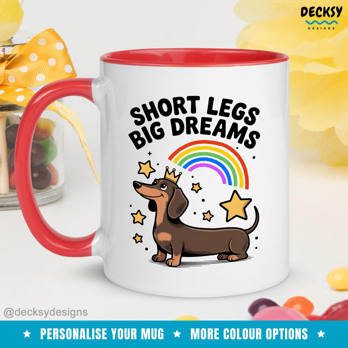 Custom Dachshund Mug, Personalised Dog Mug, Sausage Dog Dad Mum Gift, Dachshund Owner Coffee Mug, Funny Doxie Wiener Dog Mug, Dackel Tasse Mugs by DecksyDesigns
