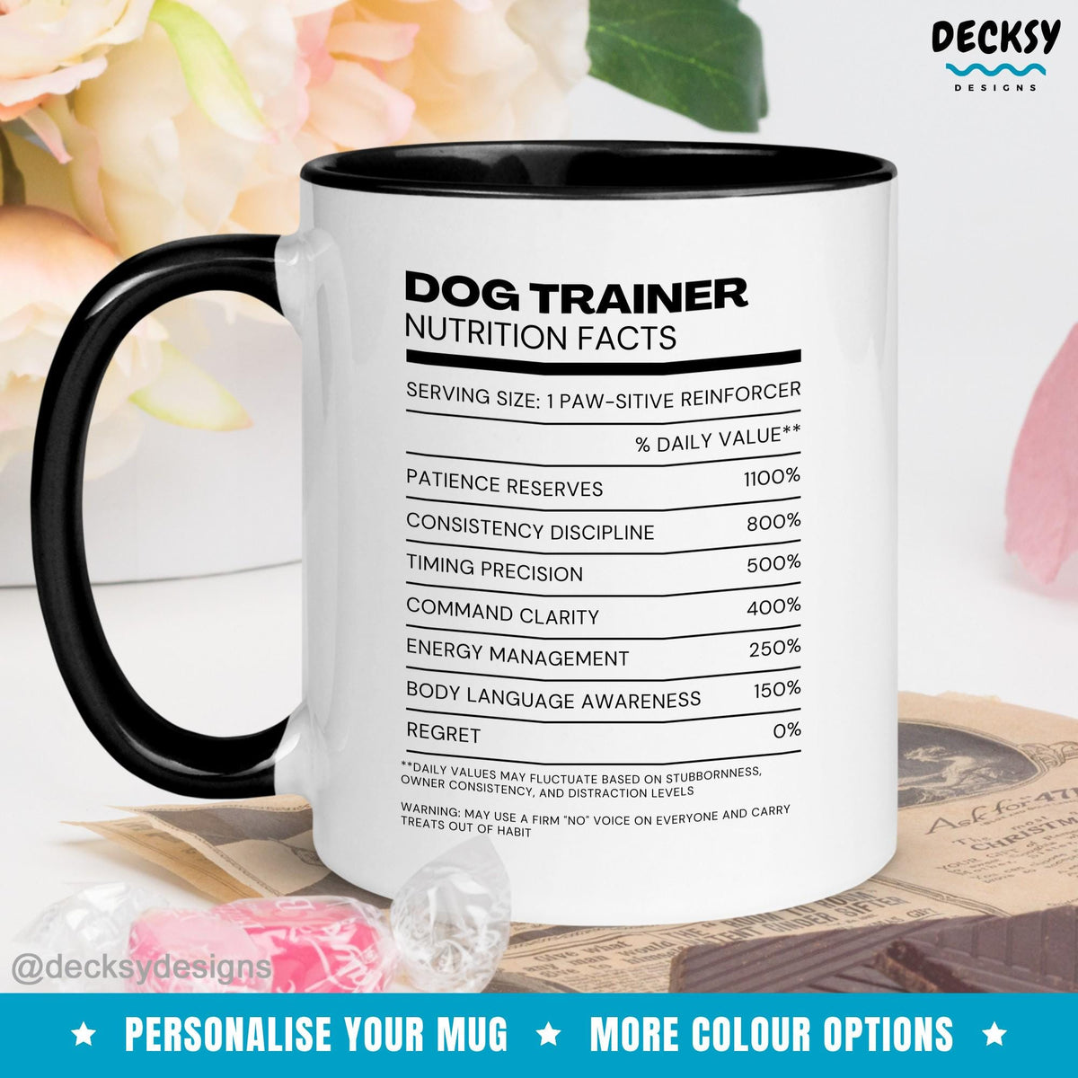 Dog Trainer Gift Mug, Custom Dog Sitter Gift For Christmas Mugs by DecksyDesigns