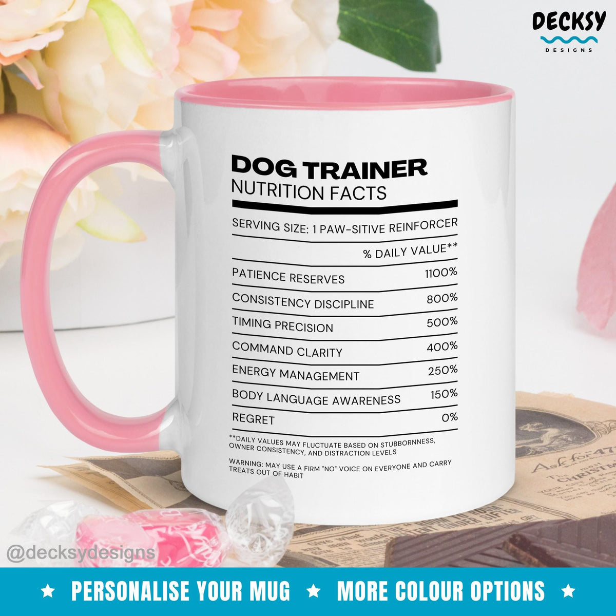 Dog Trainer Gift Mug, Custom Dog Sitter Gift For Christmas Mugs by DecksyDesigns