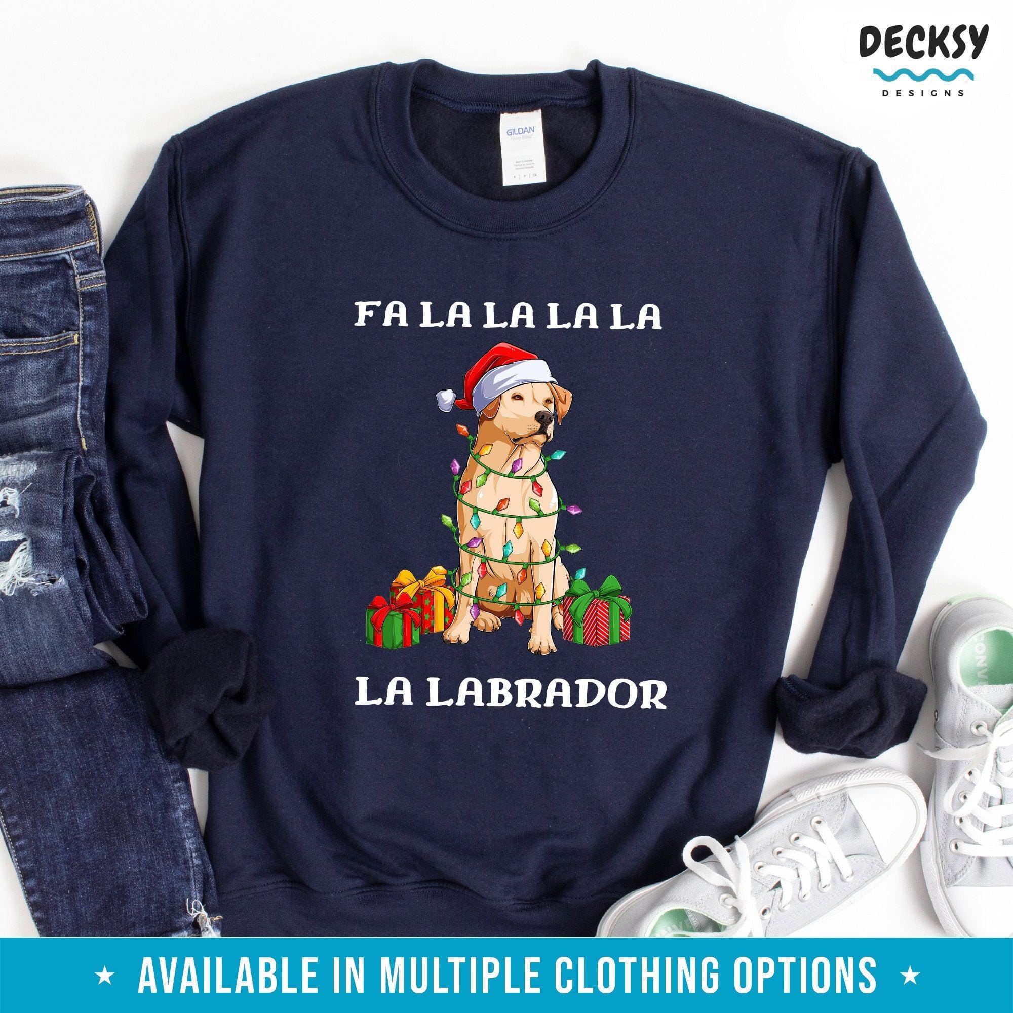 Labrador Christmas Shirt, Lab Owner Gift-Clothing:Gender-Neutral Adult Clothing:Tops & Tees:T-shirts:Graphic Tees-DecksyDesigns