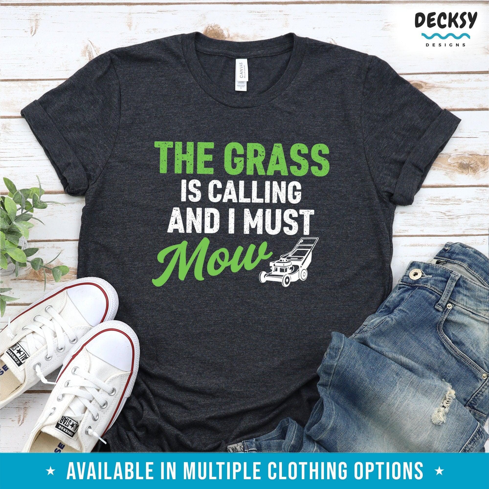 Lawn Mower Shirt, Lawn Mowing Gift For Gardener-Clothing:Gender-Neutral Adult Clothing:Tops & Tees:T-shirts:Graphic Tees-DecksyDesigns