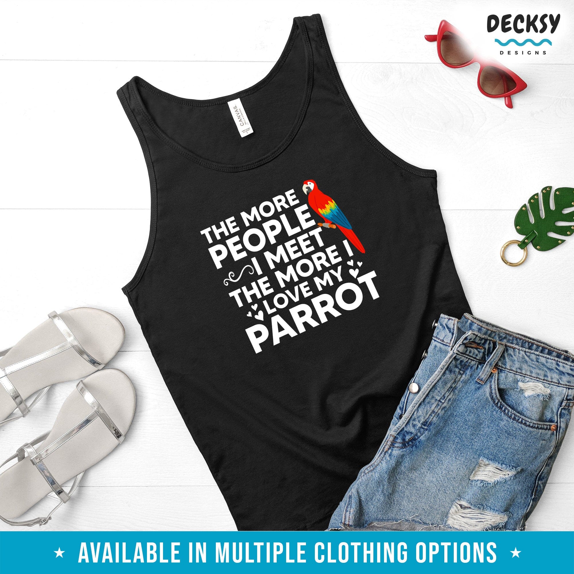 Macaw Parrot Shirt, Bird Lover Gift-Clothing:Gender-Neutral Adult Clothing:Tops & Tees:T-shirts:Graphic Tees-DecksyDesigns