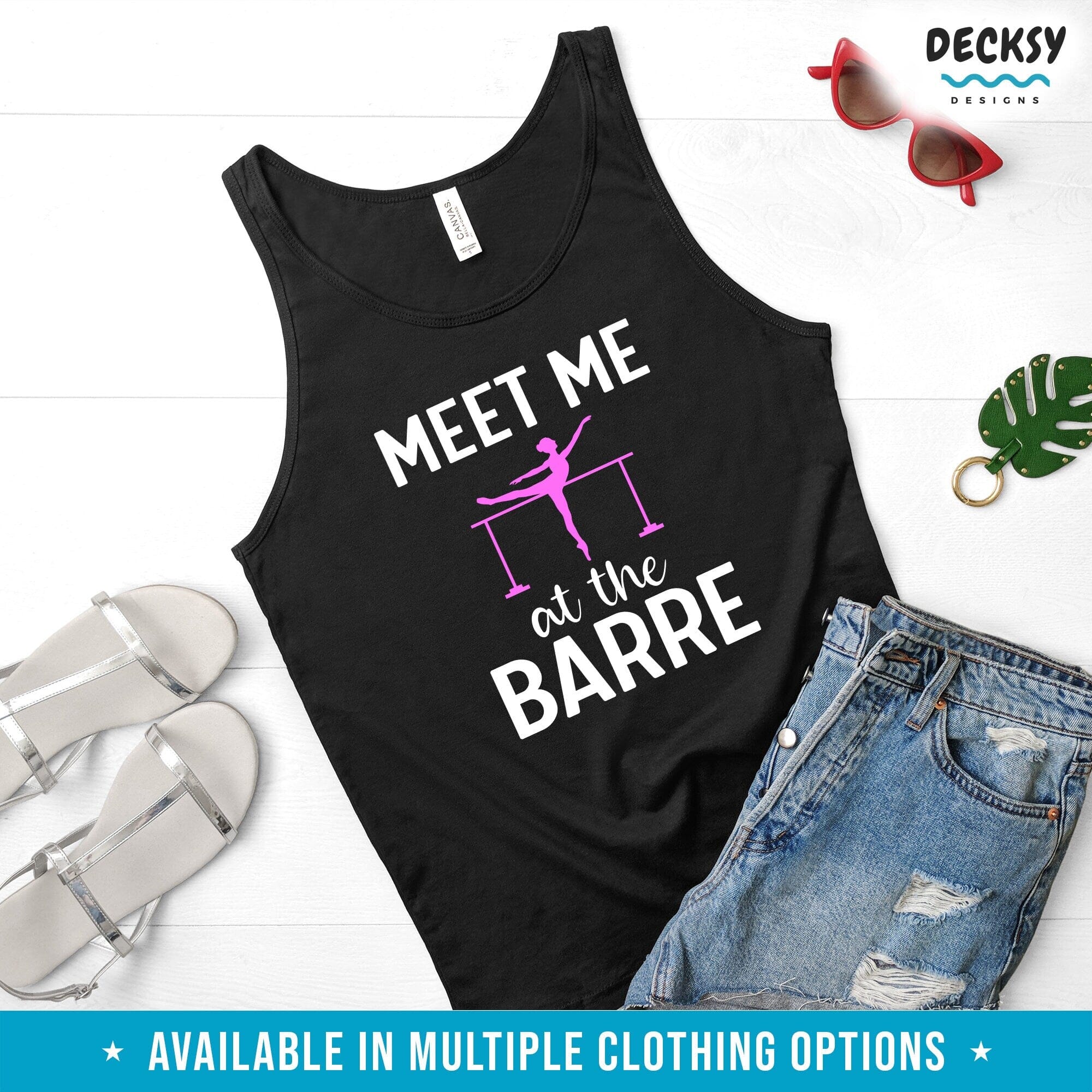 Meet Me At The Barre Shirt, Funny Barre Teacher Gift-Clothing:Gender-Neutral Adult Clothing:Tops & Tees:T-shirts:Graphic Tees-DecksyDesigns