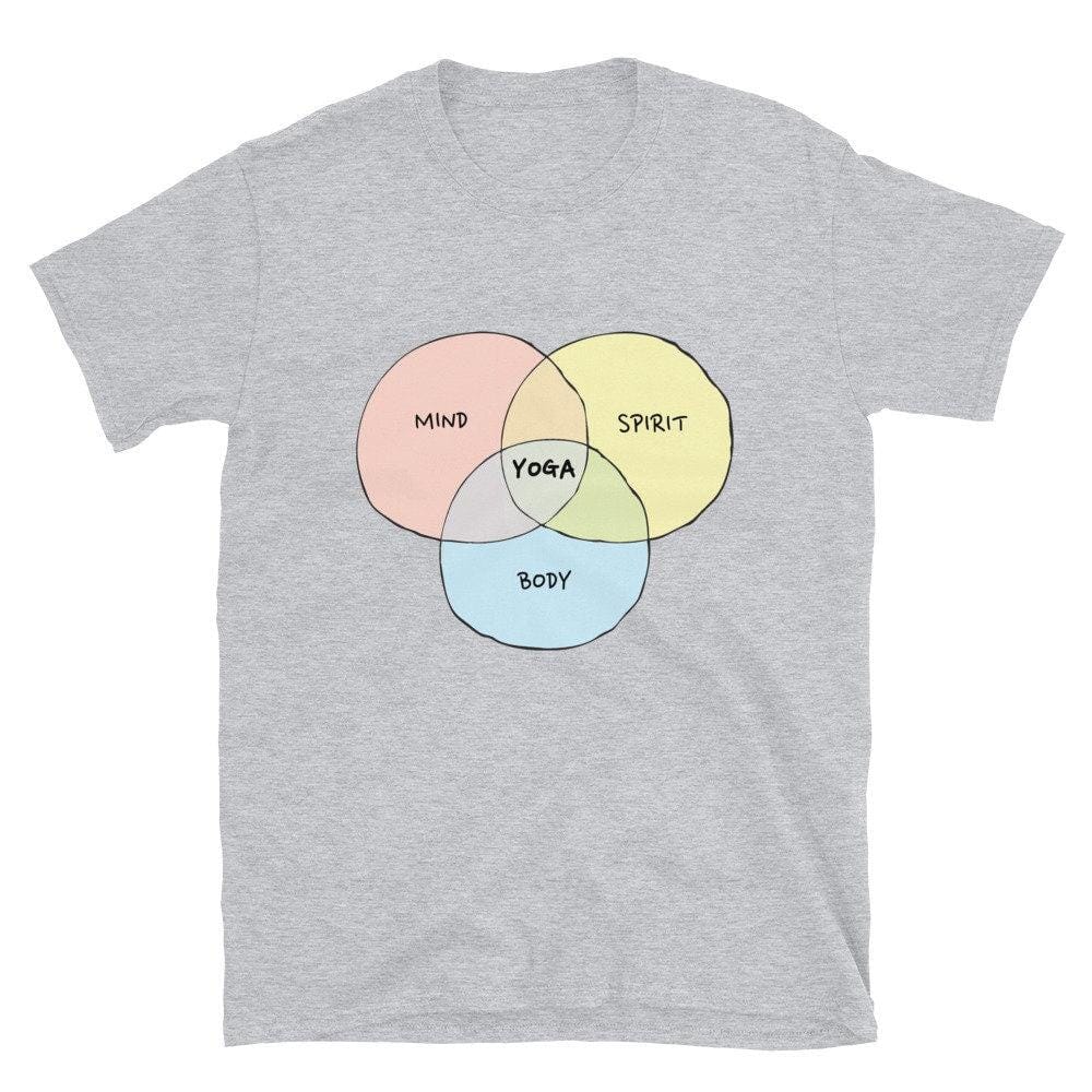 Mind Body Spirit Yoga T-Shirt, Mindfulness Gift-Clothing:Gender-Neutral Adult Clothing:Tops & Tees:T-shirts:Graphic Tees-DecksyDesigns