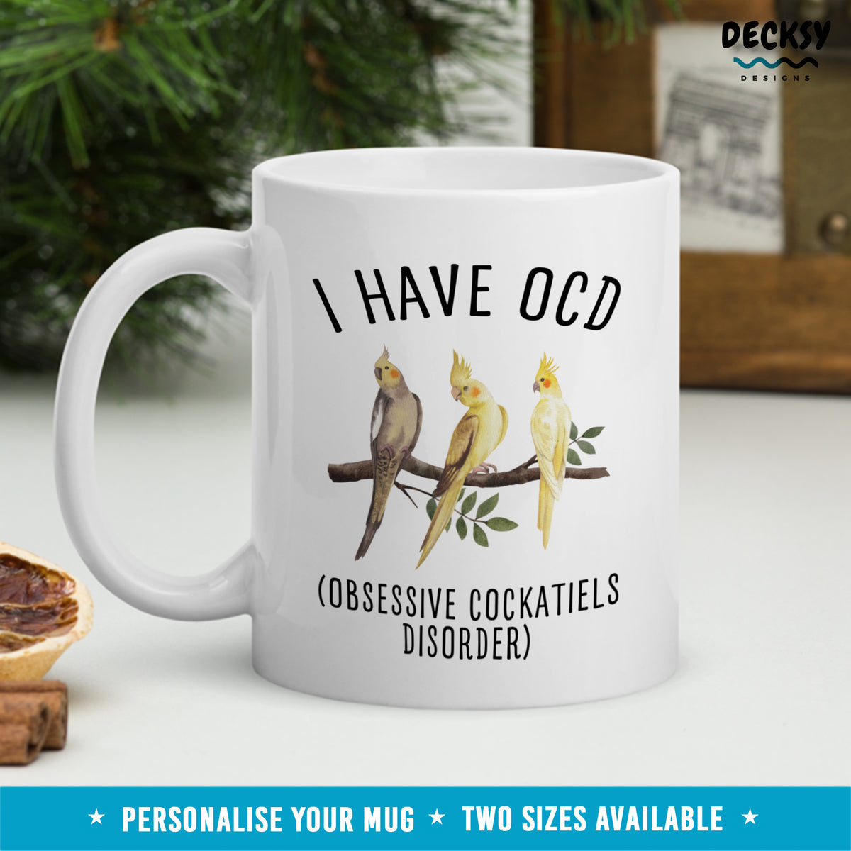 Cockatiel Mug, Funny Bird Gift, Personalised Cockatiel Owner Mug