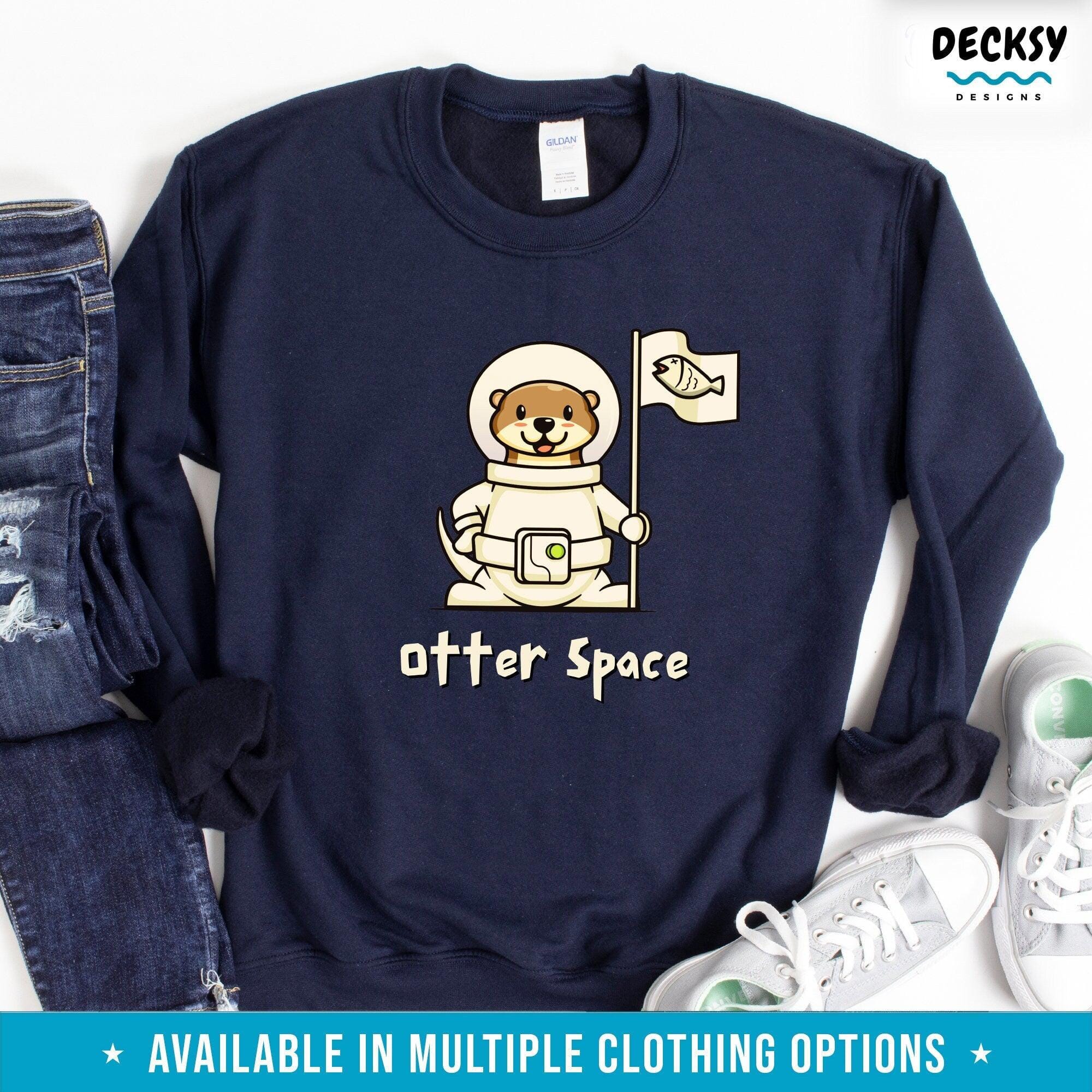 Otter Space Tshirt, Outer Space Gift-Clothing:Gender-Neutral Adult Clothing:Tops & Tees:T-shirts:Graphic Tees-DecksyDesigns