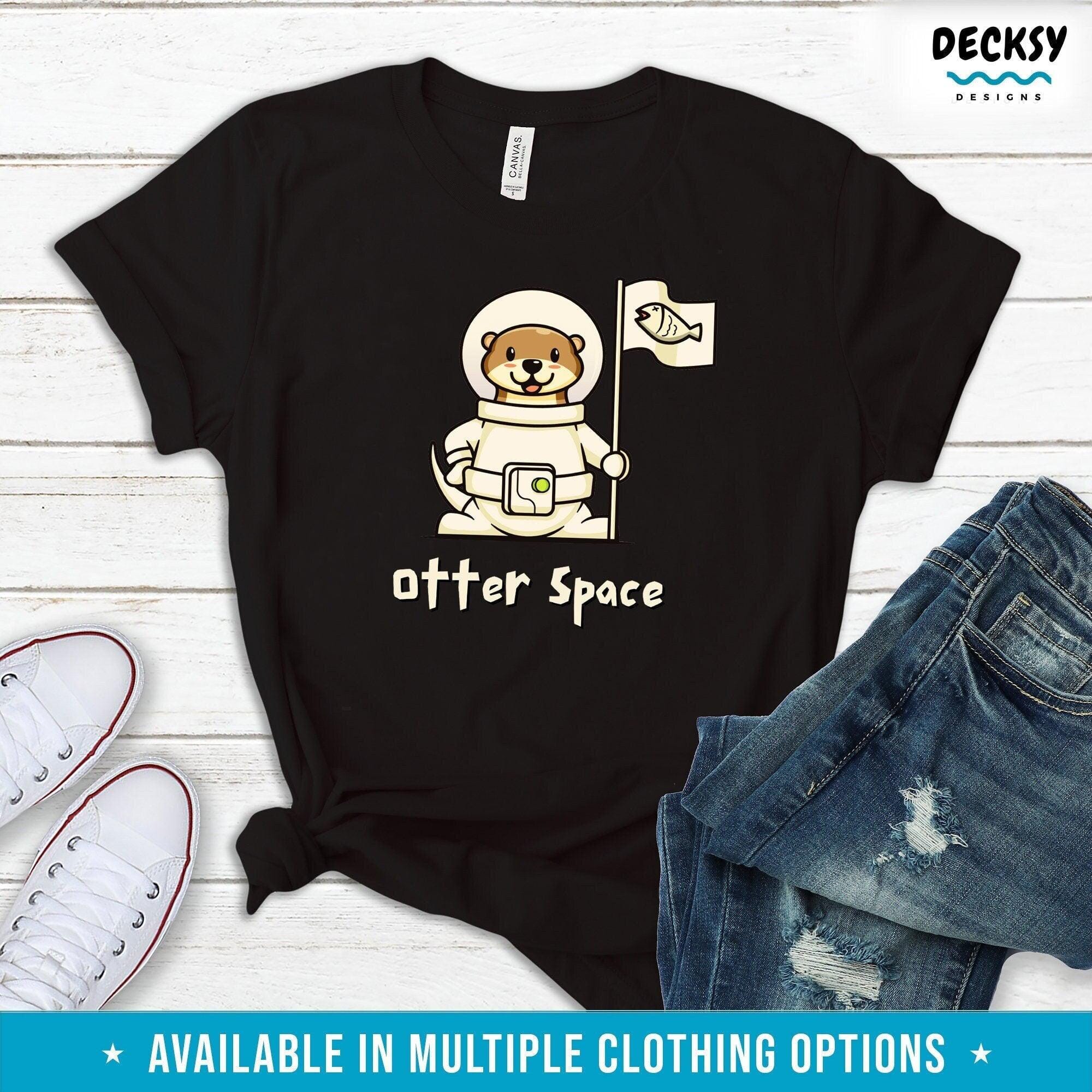 Otter Space Tshirt, Outer Space Gift-Clothing:Gender-Neutral Adult Clothing:Tops & Tees:T-shirts:Graphic Tees-DecksyDesigns