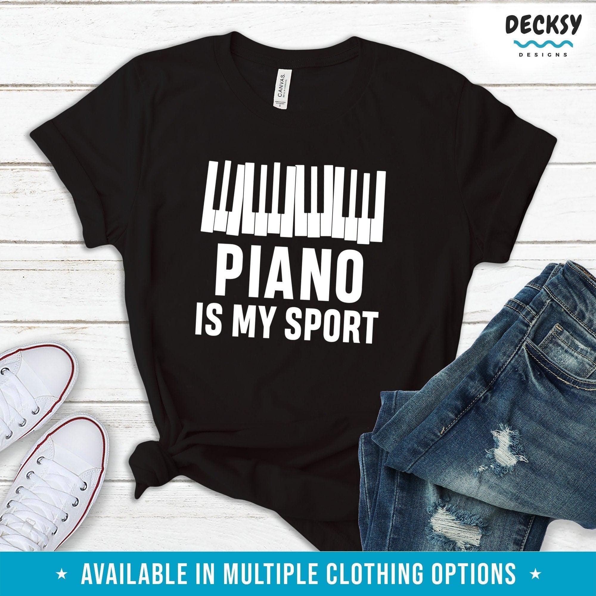 Piano Shirt, Pianist Gift-Clothing:Gender-Neutral Adult Clothing:Tops & Tees:T-shirts:Graphic Tees-DecksyDesigns